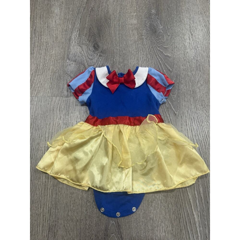 SNOW WHITE Baby BODYSUIT COSTUME Cotton 12-18 Months Disney Store EUC
